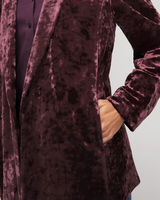 Crushed Velvet Blazer - image 4